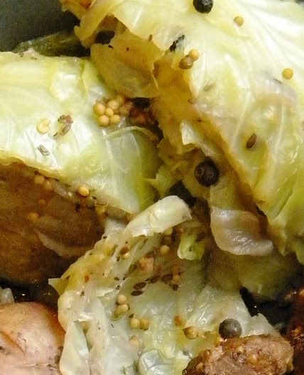 Corned Beef-less Tips & Cabbage