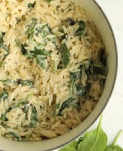 Creamy Parmesan Spinach Orzo