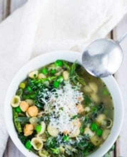 Minestrone Soup with Chickpeas and Vegetables