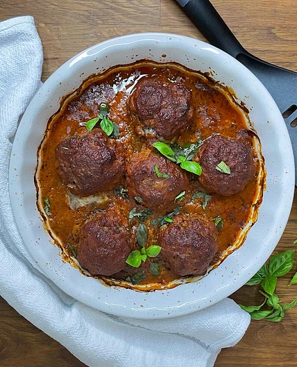 Mozzarella-Stuffed Meatballs 