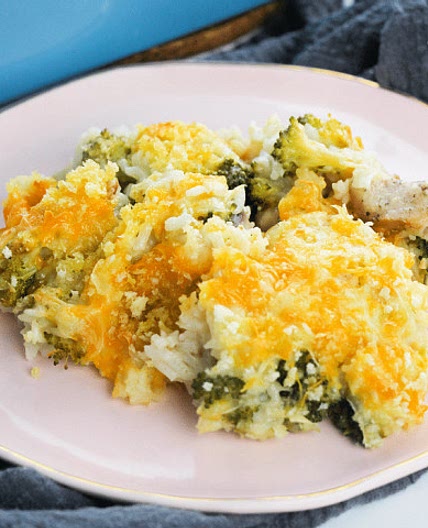 Cheesy Chicken Broccoli Rice Casserole