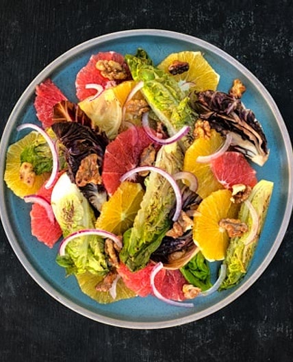Radicchio, Baby Gem, Orange and Ruby Grapefruit Salad