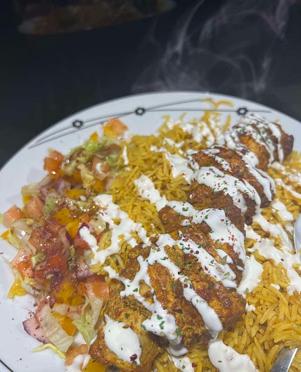 Pepes style Spicy Rice and garlic mayo
