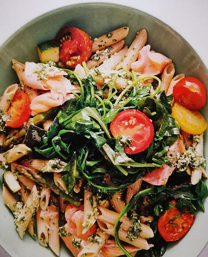 28 Day: Salmon Pesto Pasta