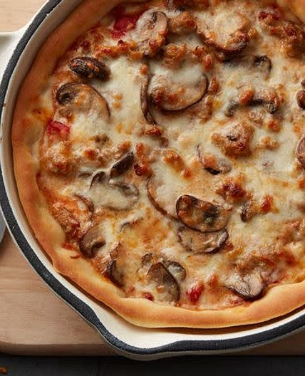 Sausage and Wild Mushroom Skillet Pizza