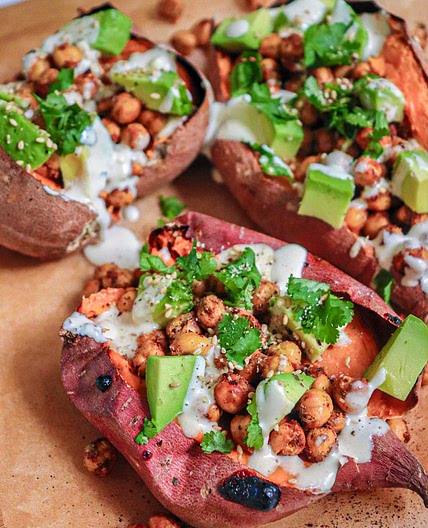 Roasted Stuffed Sweet Potatoes