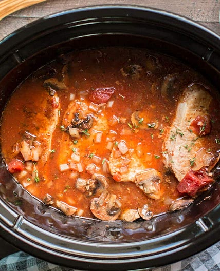 Slow Cooker Pork Chop Cacciatore
