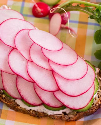 Radish and Cucumber Sandwiches with Miso Butter
