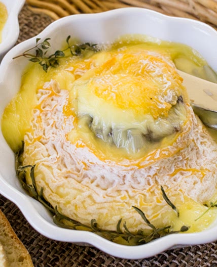 Baked Langres Stuffed with Morels