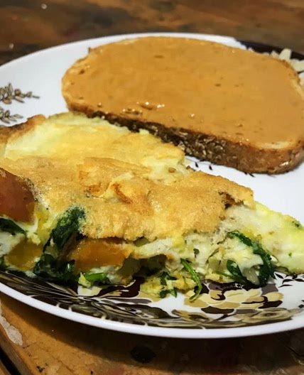 Sweet potato and arugula frittata
