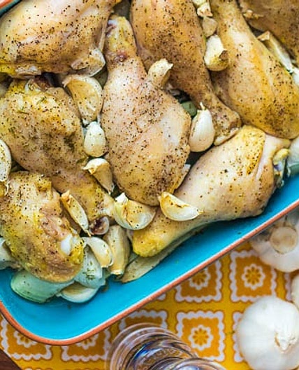 40 cloves of garlic chicken