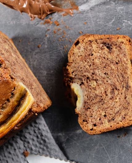 Nutella Swirl Banana Bread 