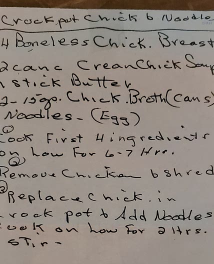 Ardythe's Crockpot Chicken and Noodles