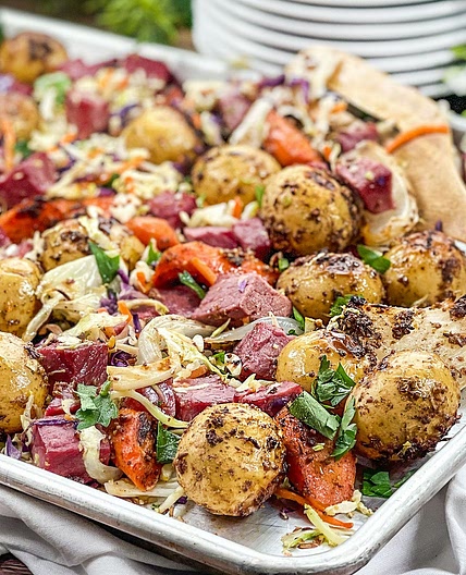Sheet Pan Corned Beef and Cabbage