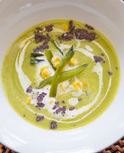 Cream of Corn and Poblano Soup