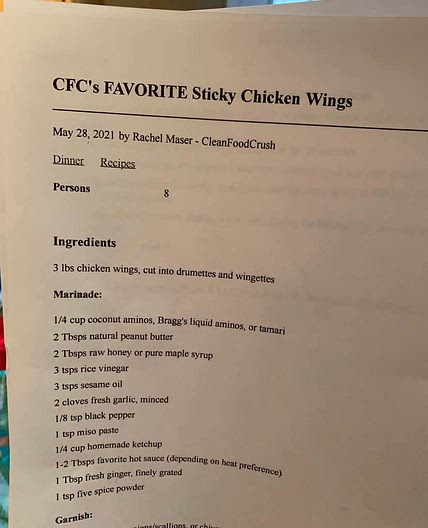 Clean chicken wings