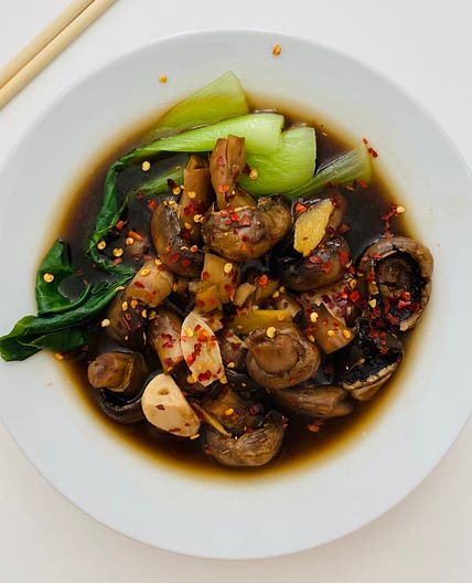 Chinese style broiled mushrooms 