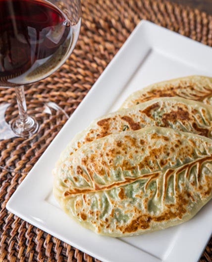 Flat Bread Stuffed with Greens and Feta