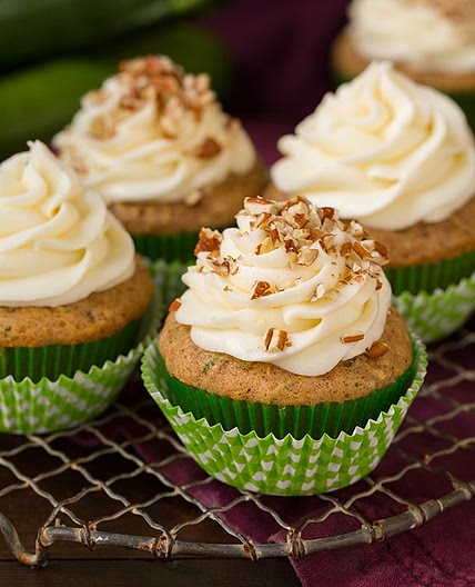 Spiced Zucchini Cupcakes {with Cream Cheese Frosting}
