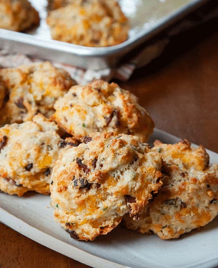 Bacon, Cheddar, and Chive Drop Biscuits