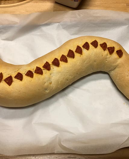 Spooky Calzone Snake