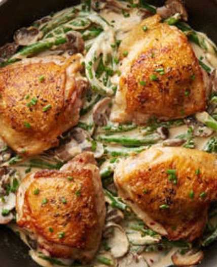Chicken with Mushrooms and Green Beans