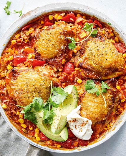 One-pan Mexican chicken and rice bake recipe