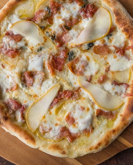 Pizza with Blue Cheese and Pear