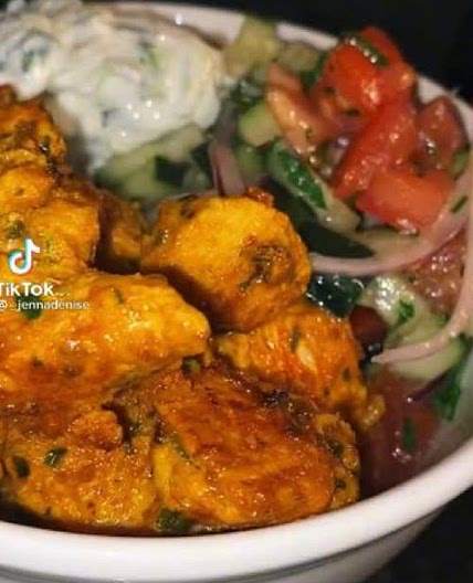 Halal chicken and rice bowls 