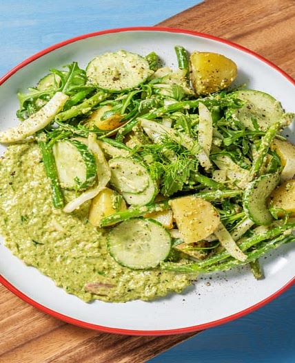 Green Goddess! Kartoffelsalat mit Fenchel und selbst gemachtem Kräuter-Walnuss-Dressing