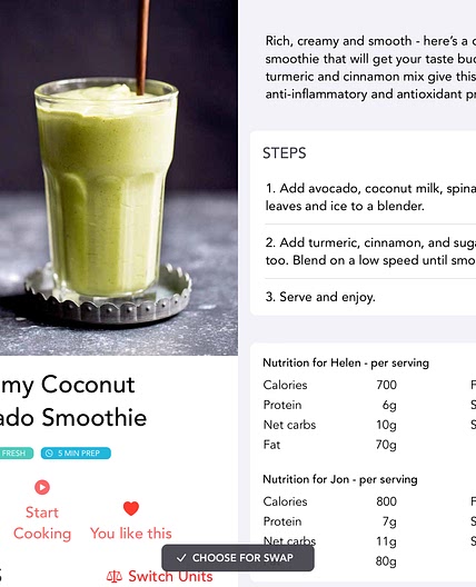 Creamy coconut avocado smoothie 