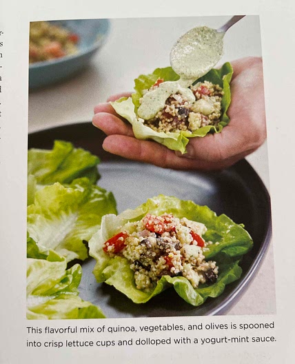 Mediterranean lettuce cups with quinoa, olives, and feta