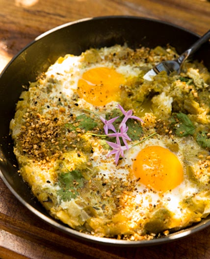 Shakshuka with Green Chile and Dukkah