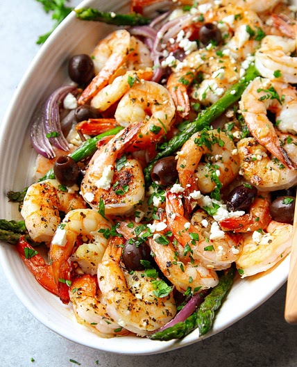 Sheet-Pan Mediterranean Shrimp