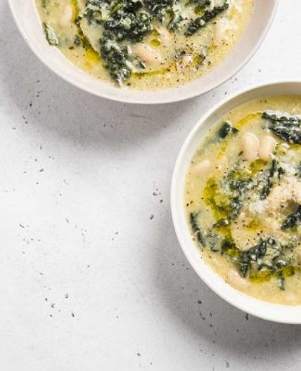 Polenta Soup with Kale and Parmesan