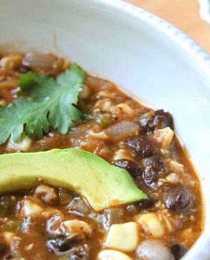 Southwestern Black Bean Soup with Tomatillos and Corn
