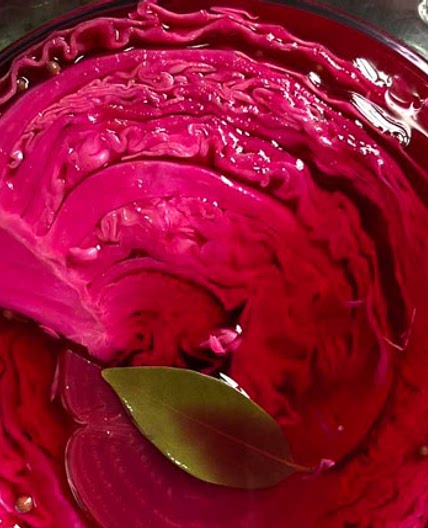 Mzhave | Georgian Cabbage Pickled with Beets