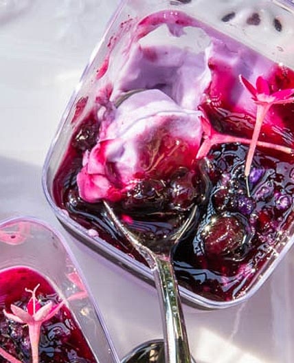 Panna Cotta with Blueberry-Lavender Compote