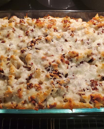 Chicken Bacon Ranch Baked Penne
