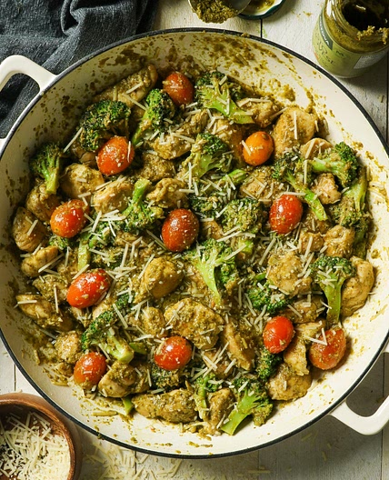 20-Minute Pesto Chicken & Broccoli [Keto, Low-carb, Sugar-free, Gluten-Free] - Chef Michael