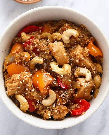 Cashew Chicken Quinoa Bake