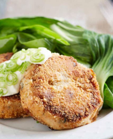 Salmon Patties with Bok Choy