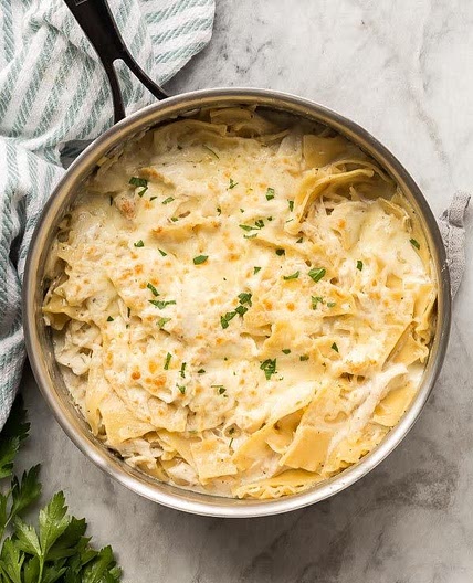 White Chicken Skillet Lasagna