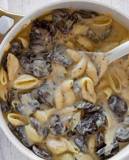 Mushroom Shells and Cheese