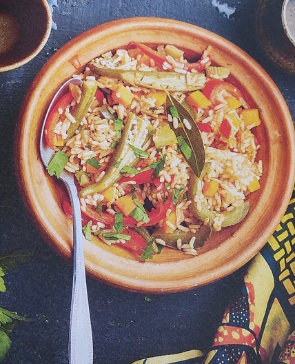 Jambalaya aux légumes et épices cajun