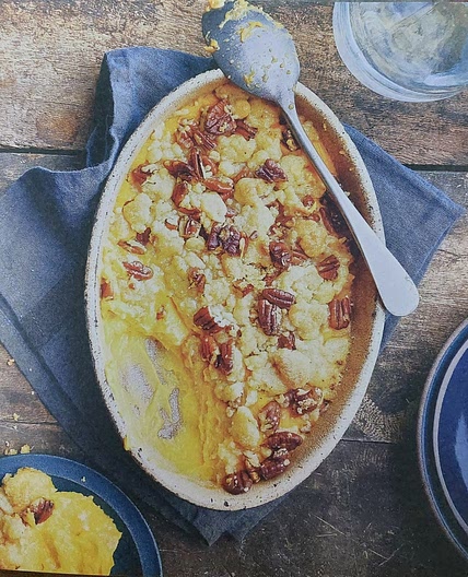Gratin de patates douces et crumble de noix de pécan
