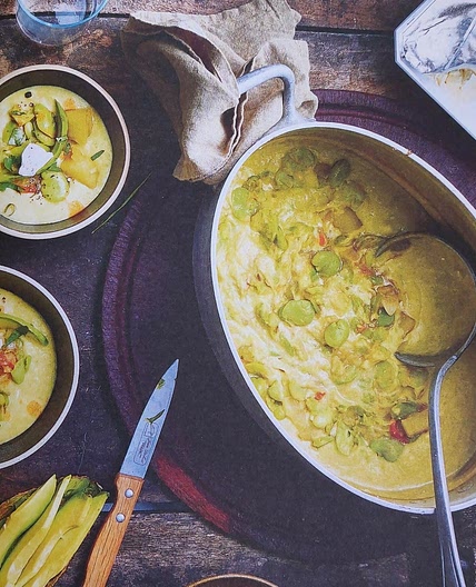 Soupe locro aux fèves et au fromage