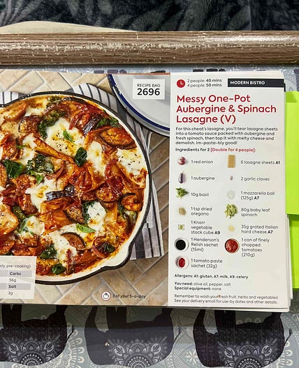 Messy one pot aubergine and spinach kasach lasagna 