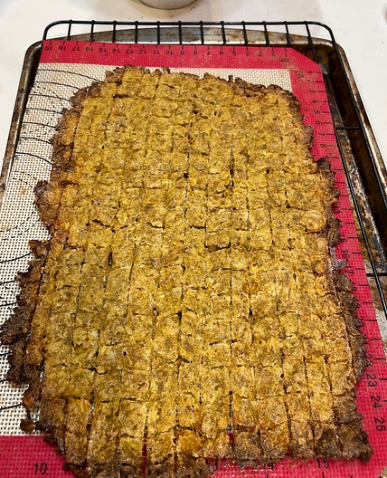 Sweet potato beef dog treat crackers