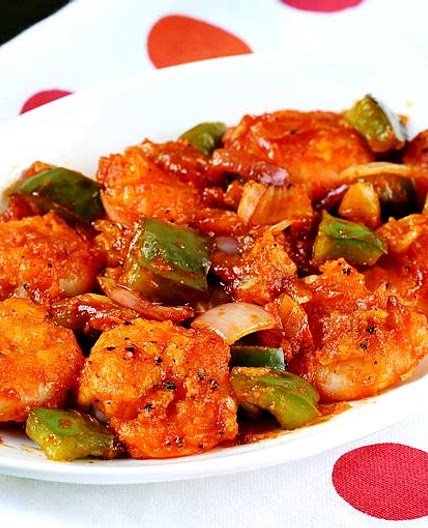 Chilli prawns